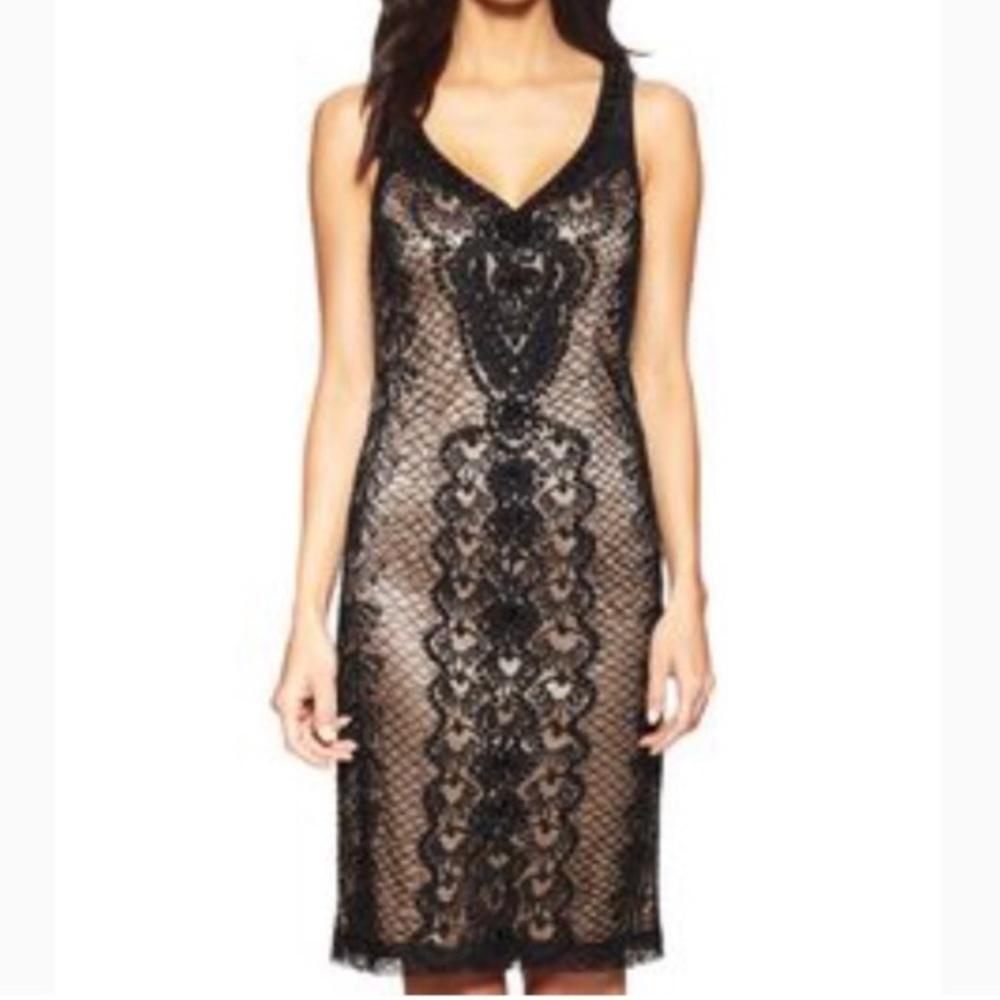 Nordstrom / Sue Wong black beaded cocktail dress